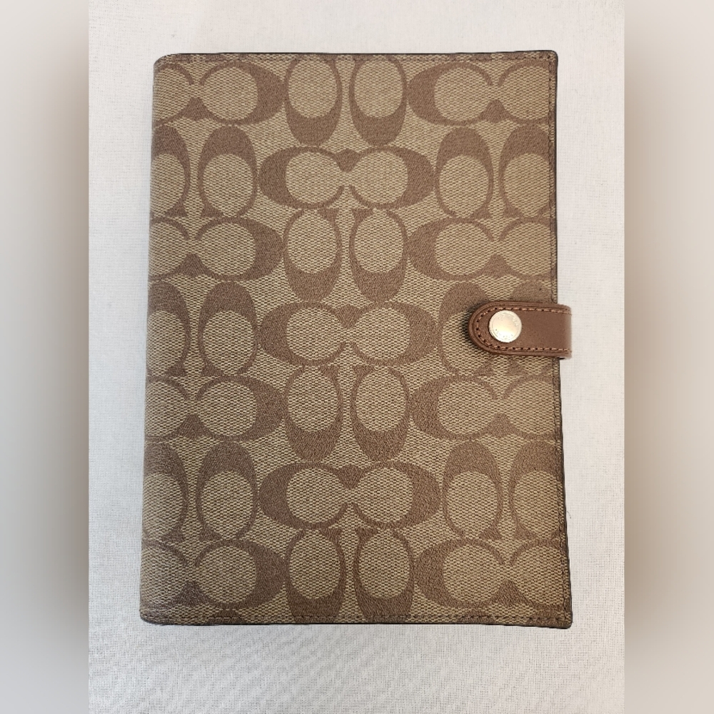 Coach Brown Monogram Notebook Cover
